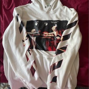 mens off white medium hoodie